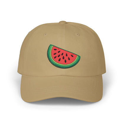 Watermelon Embroidered Dad Cap — Relaxed Cotton Sun Hat
