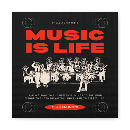 Canvas Wall Art, Music is Life Print, Inspiring Decor for Musicians