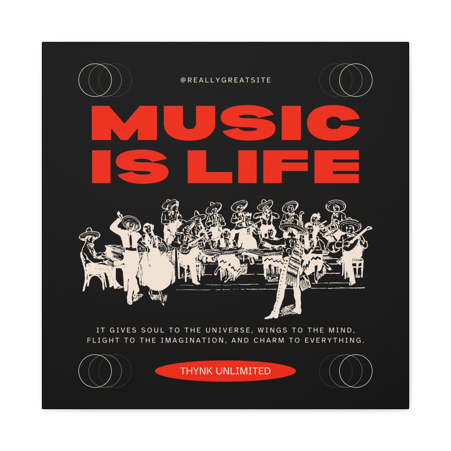 Canvas Wall Art, Music is Life Print, Inspiring Decor for Musicians
