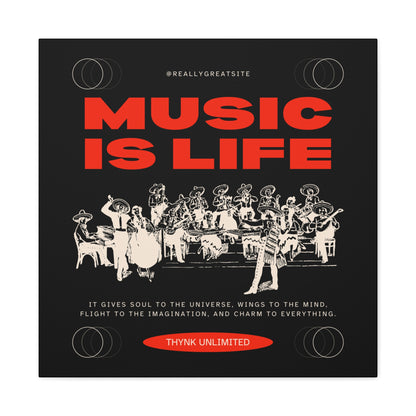 Canvas Wall Art, Music is Life Print, Inspiring Decor for Musicians