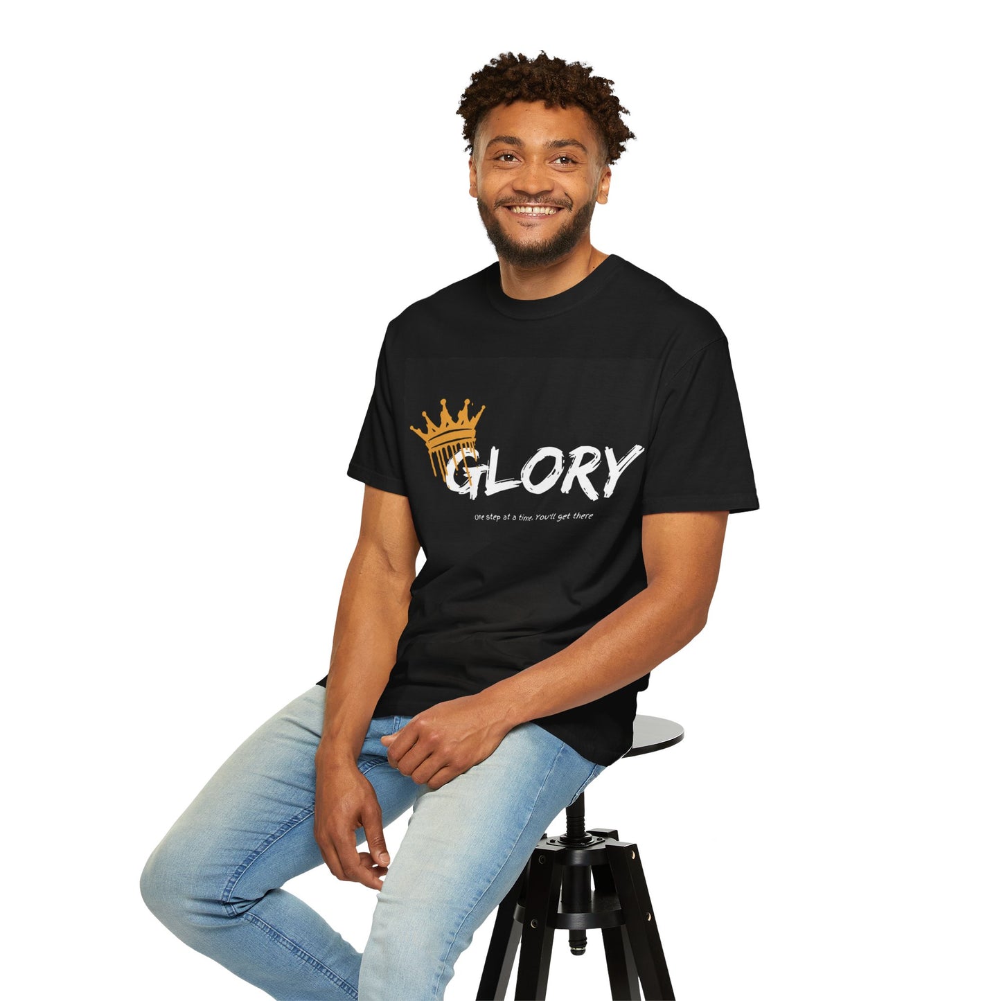 Vintage Band Tee — 'GLORY' Crowned Graphic with 'MUSIC IS LIFE' Back