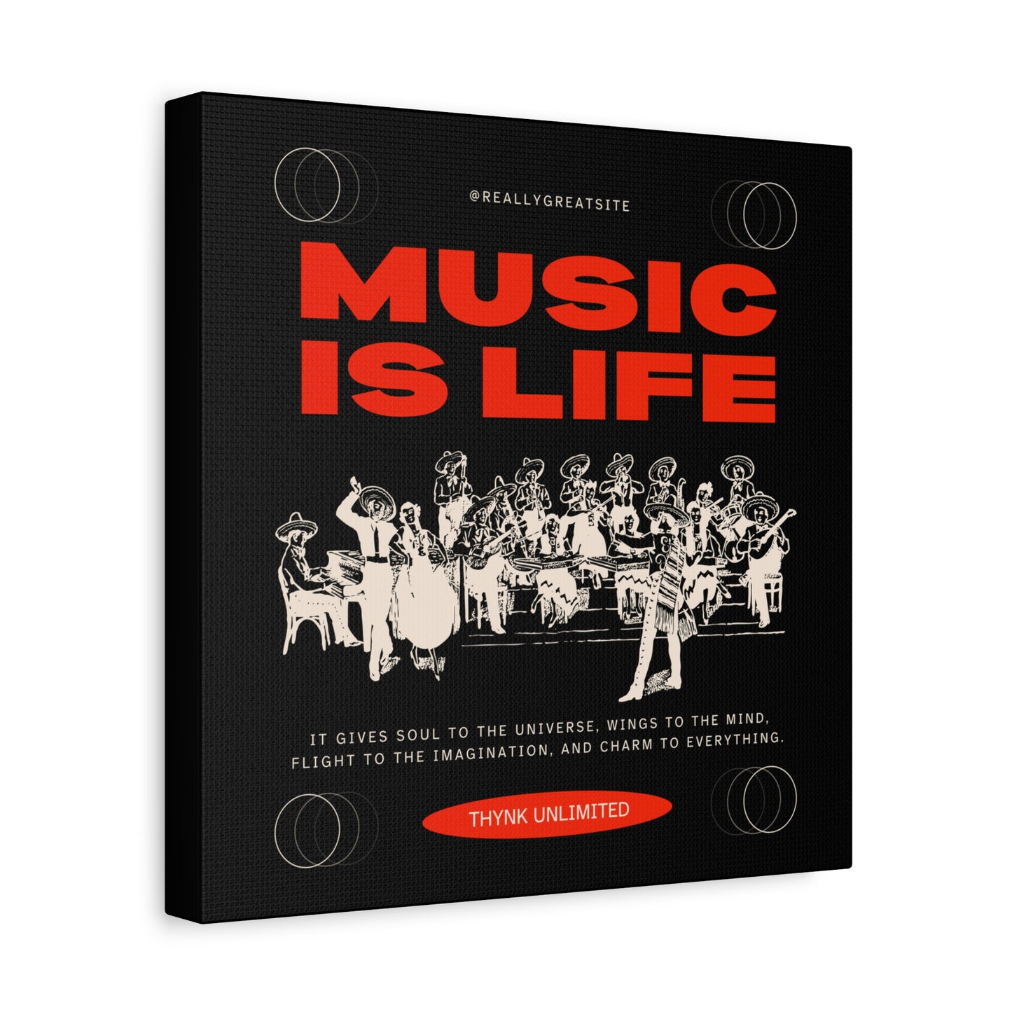 Canvas Wall Art, Music is Life Print, Inspiring Decor for Musicians