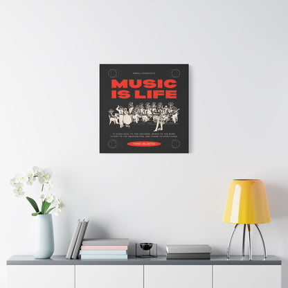 Canvas Wall Art, Music is Life Print, Inspiring Decor for Musicians