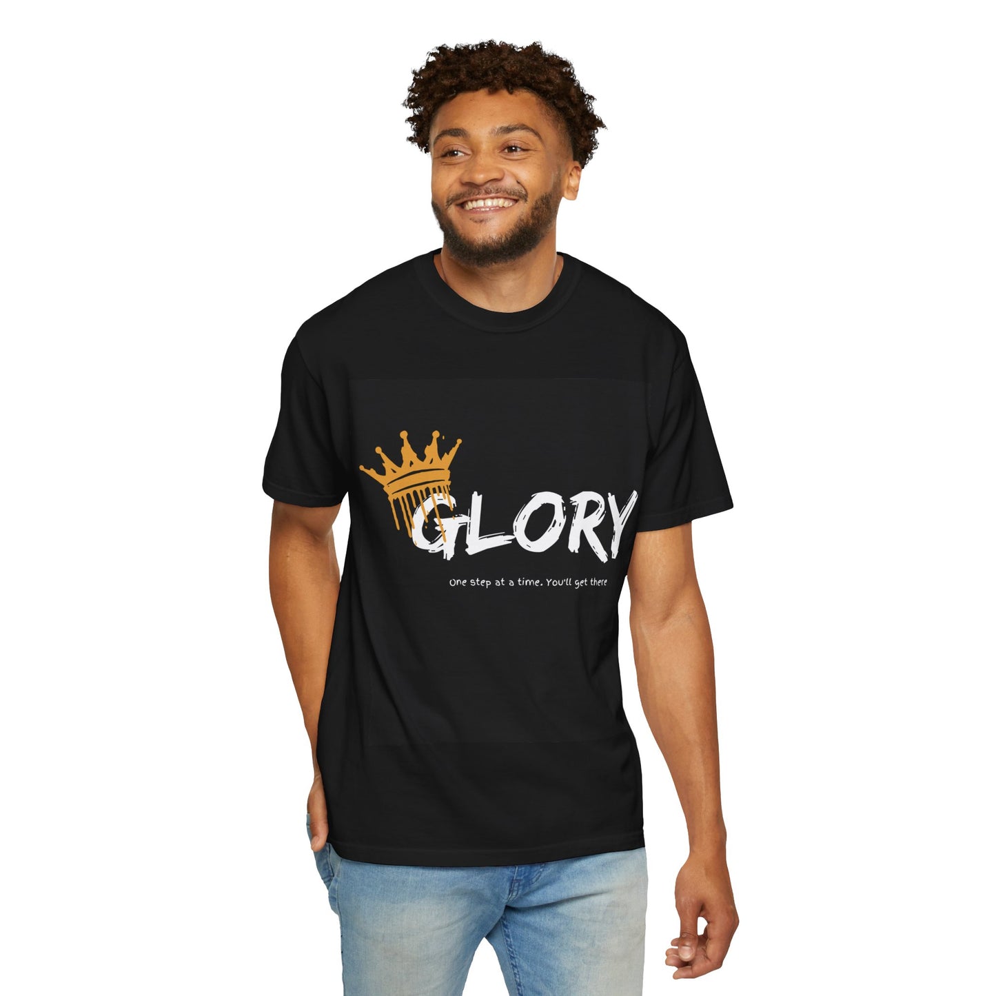 Vintage Band Tee — 'GLORY' Crowned Graphic with 'MUSIC IS LIFE' Back