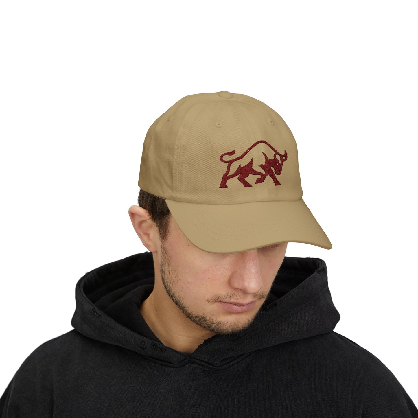Embroidered Charging Bull Dad Cap — Low-Profile Cotton Hat