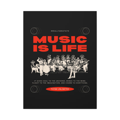 Canvas Wall Art, Music is Life Print, Inspiring Decor for Musicians