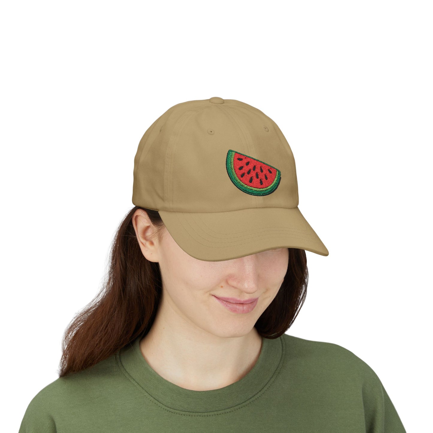 Watermelon Embroidered Dad Cap — Relaxed Cotton Sun Hat