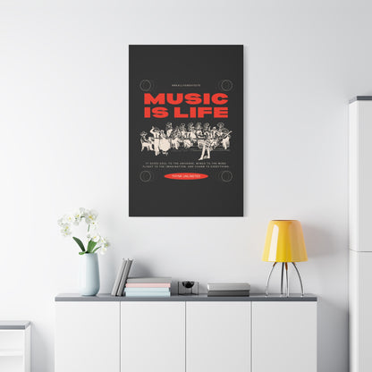 Canvas Wall Art, Music is Life Print, Inspiring Decor for Musicians