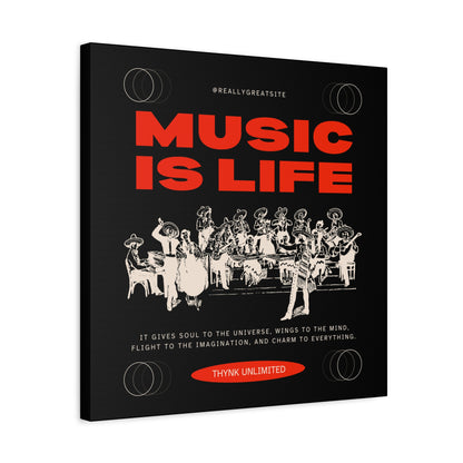 Canvas Wall Art, Music is Life Print, Inspiring Decor for Musicians