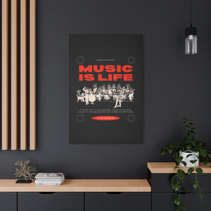 Canvas Wall Art, Music is Life Print, Inspiring Decor for Musicians