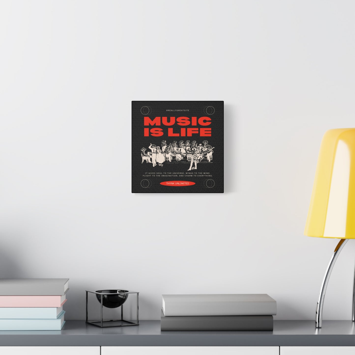 Canvas Wall Art, Music is Life Print, Inspiring Decor for Musicians