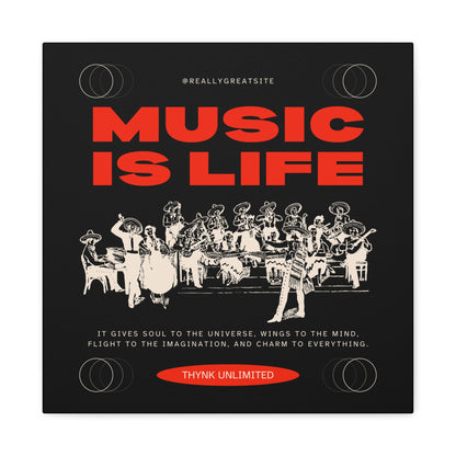 Canvas Wall Art, Music is Life Print, Inspiring Decor for Musicians