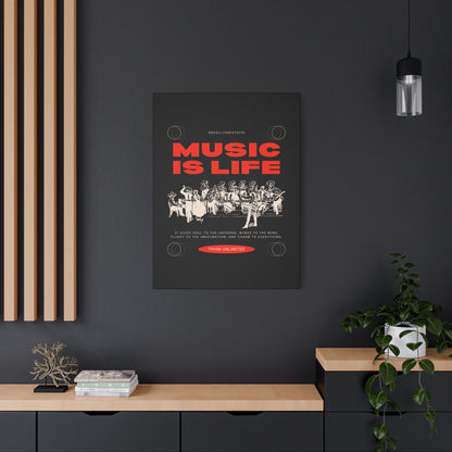 Canvas Wall Art, Music is Life Print, Inspiring Decor for Musicians