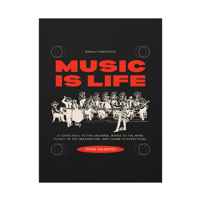 Canvas Wall Art, Music is Life Print, Inspiring Decor for Musicians
