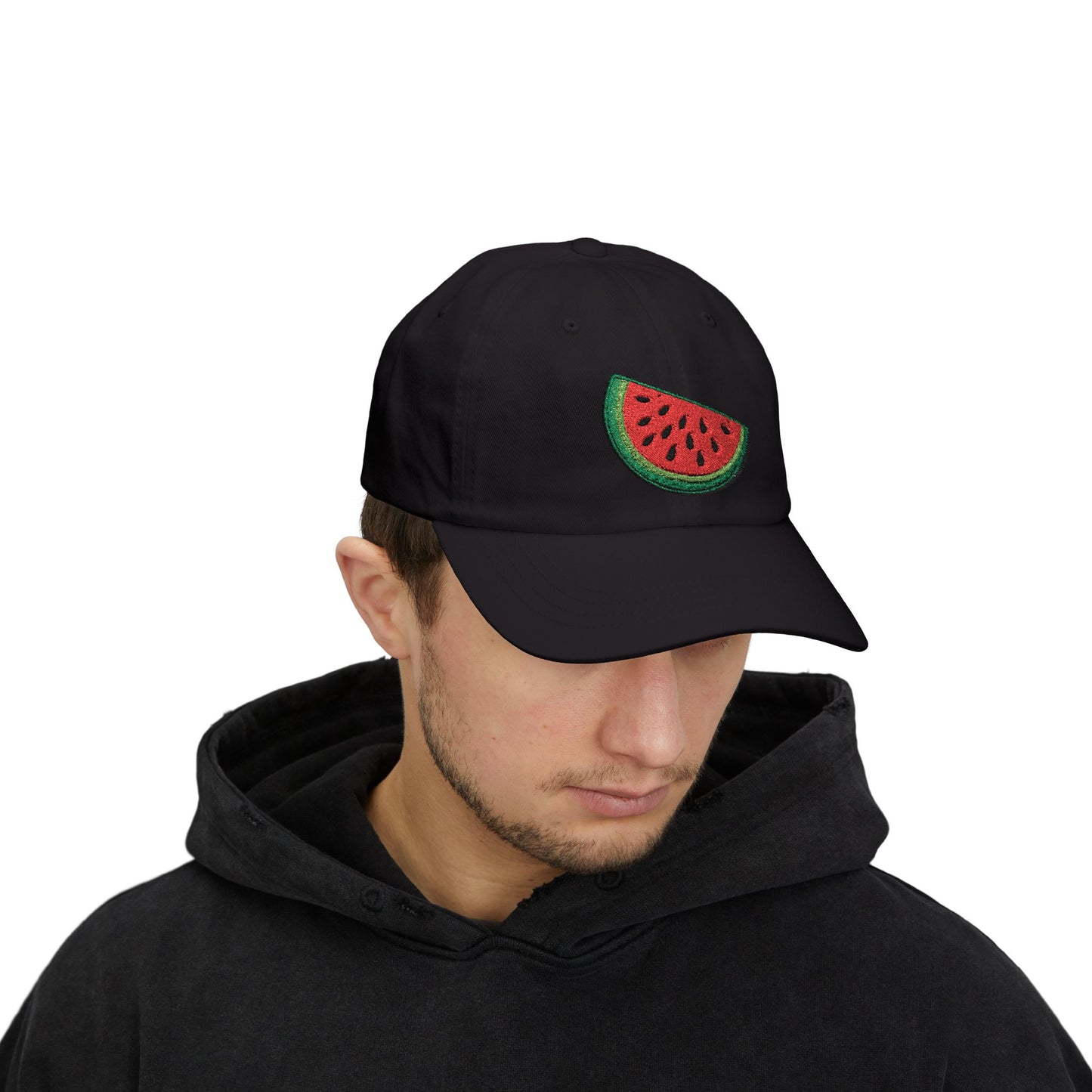 Watermelon Embroidered Dad Cap — Relaxed Cotton Sun Hat