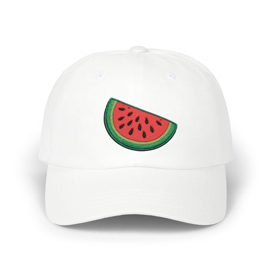 Watermelon Embroidered Dad Cap — Relaxed Cotton Sun Hat
