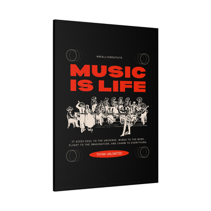 Canvas Wall Art, Music is Life Print, Inspiring Decor for Musicians