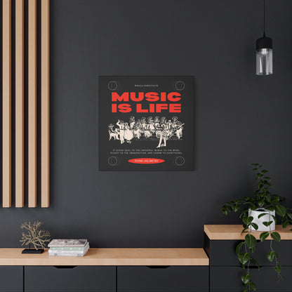 Canvas Wall Art, Music is Life Print, Inspiring Decor for Musicians