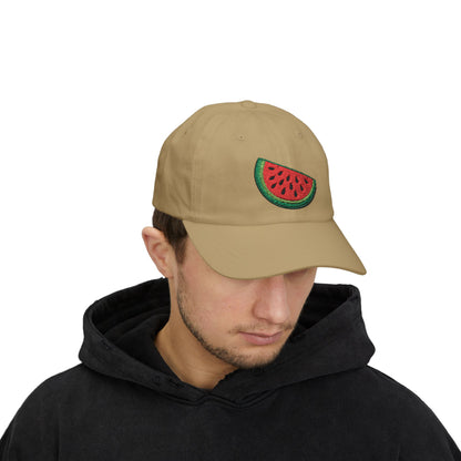 Watermelon Embroidered Dad Cap — Relaxed Cotton Sun Hat