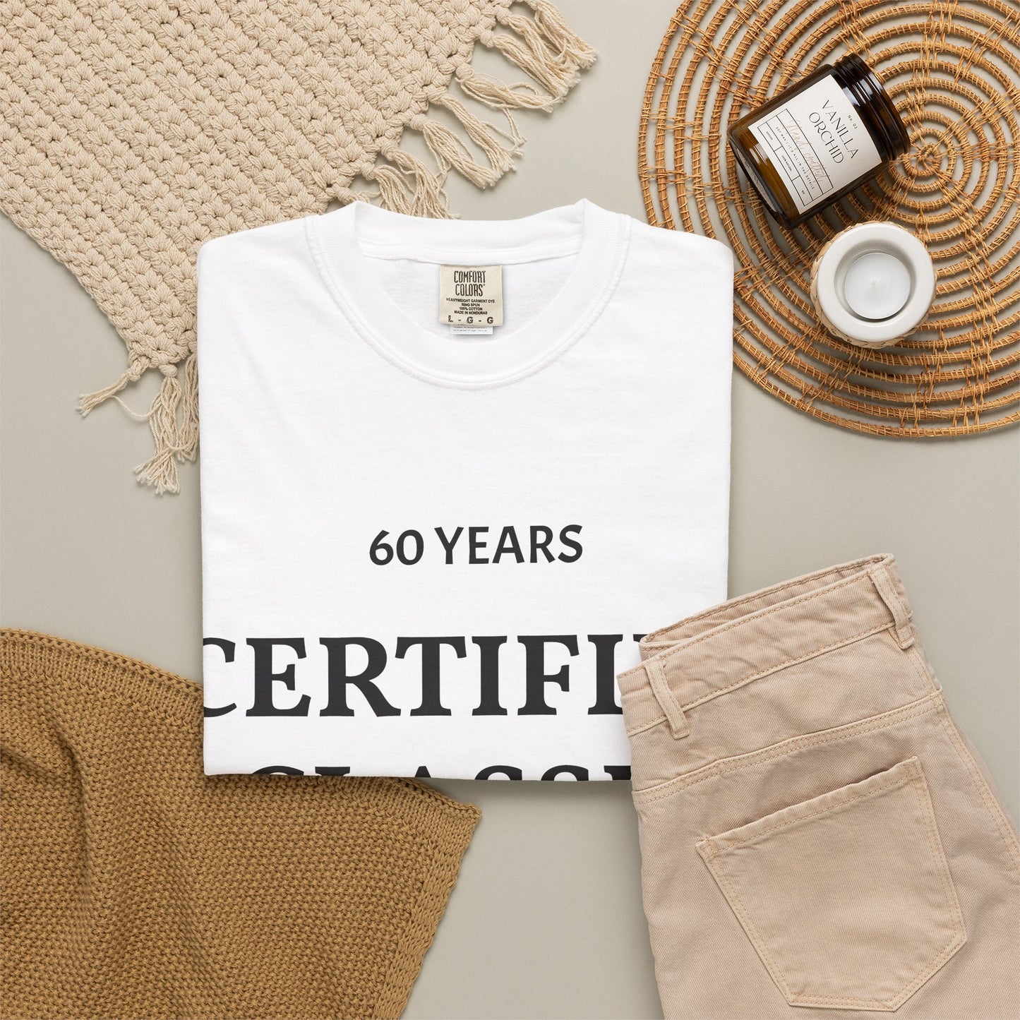 60 Years Certified Classic Tee — Garment-Dyed Vintage-Style T-Shirt