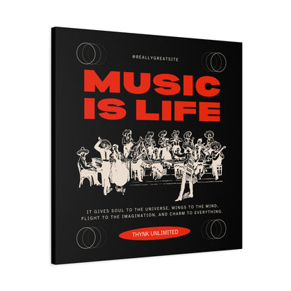 Canvas Wall Art, Music is Life Print, Inspiring Decor for Musicians
