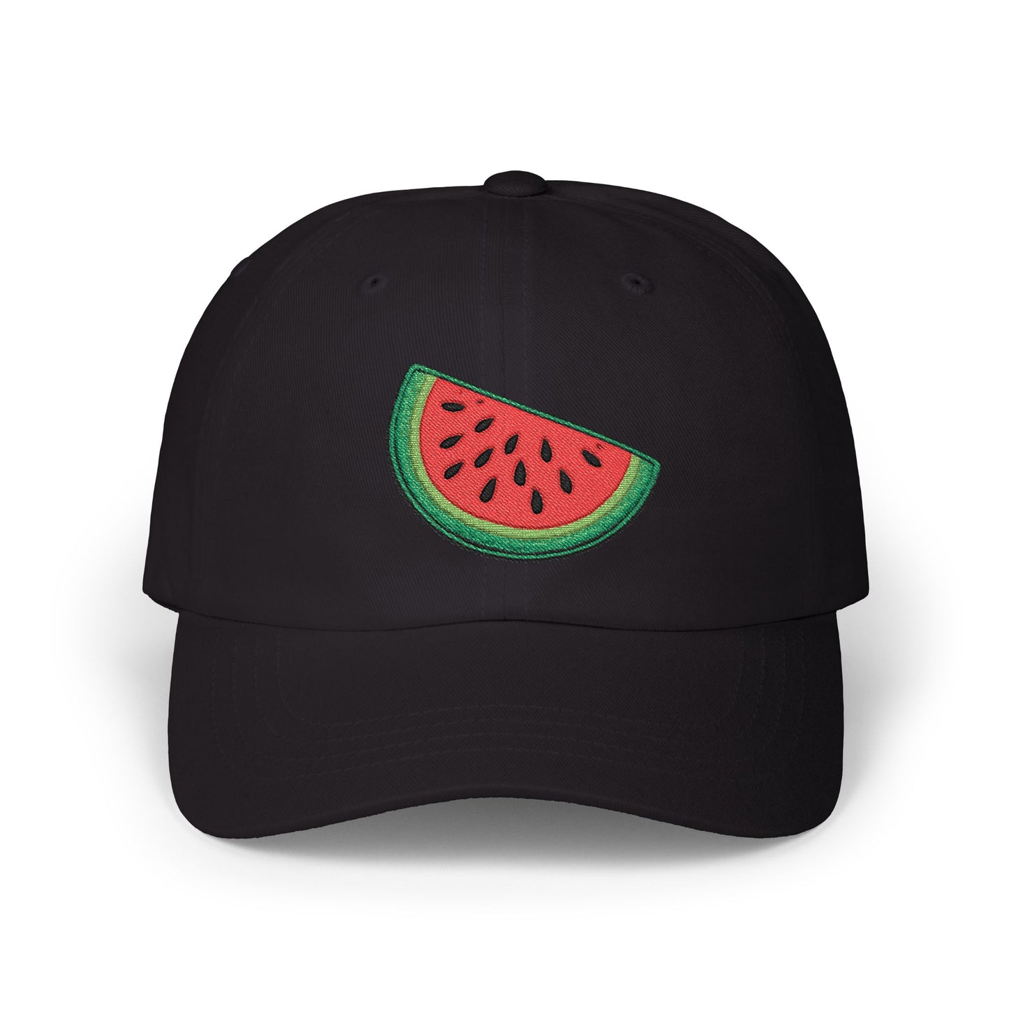 Watermelon Embroidered Dad Cap — Relaxed Cotton Sun Hat