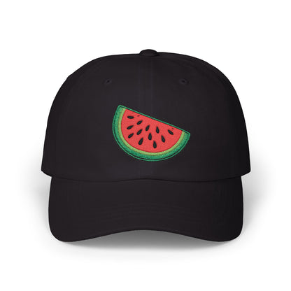 Watermelon Embroidered Dad Cap — Relaxed Cotton Sun Hat
