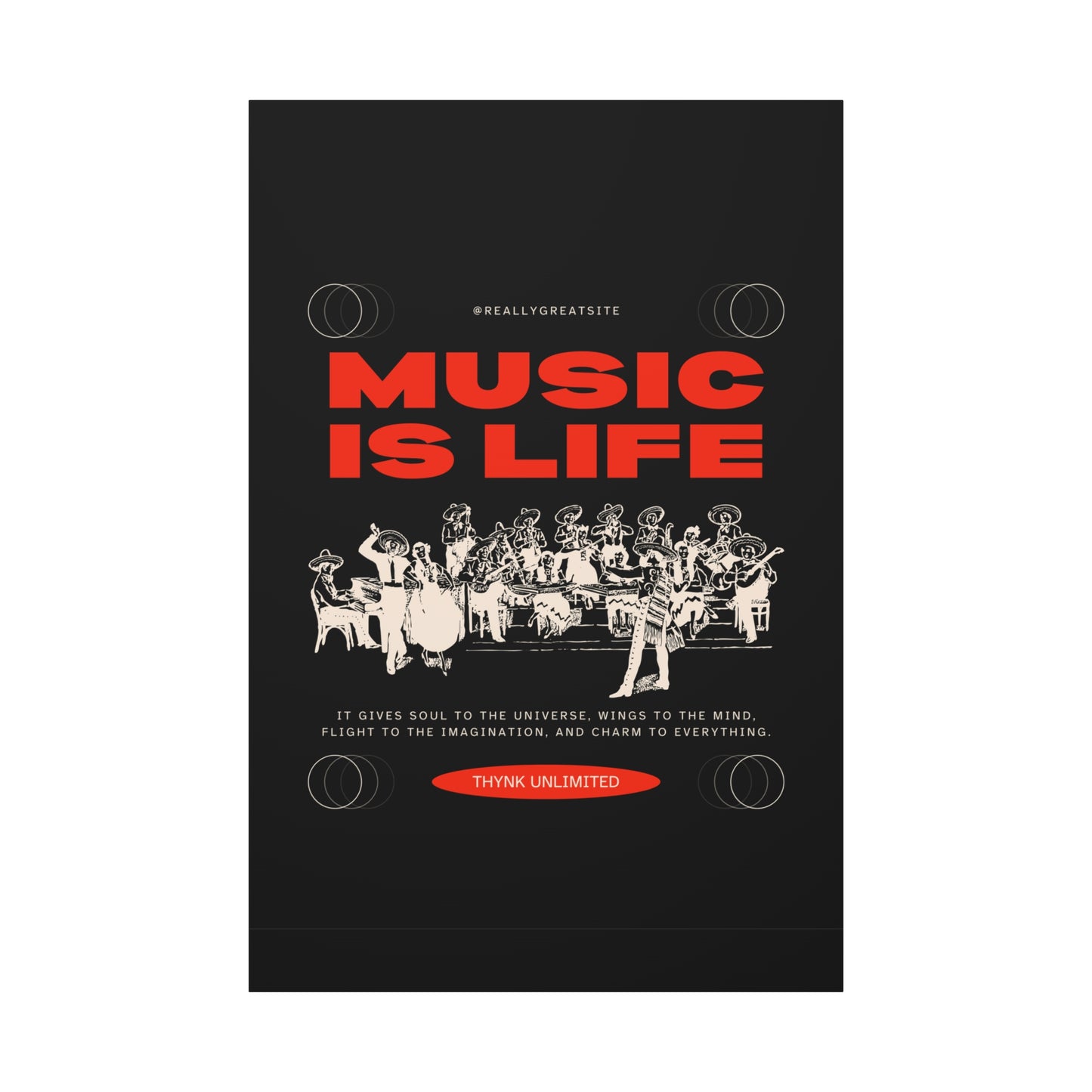 Canvas Wall Art, Music is Life Print, Inspiring Decor for Musicians