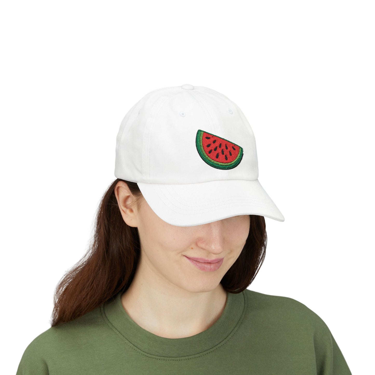 Watermelon Embroidered Dad Cap — Relaxed Cotton Sun Hat