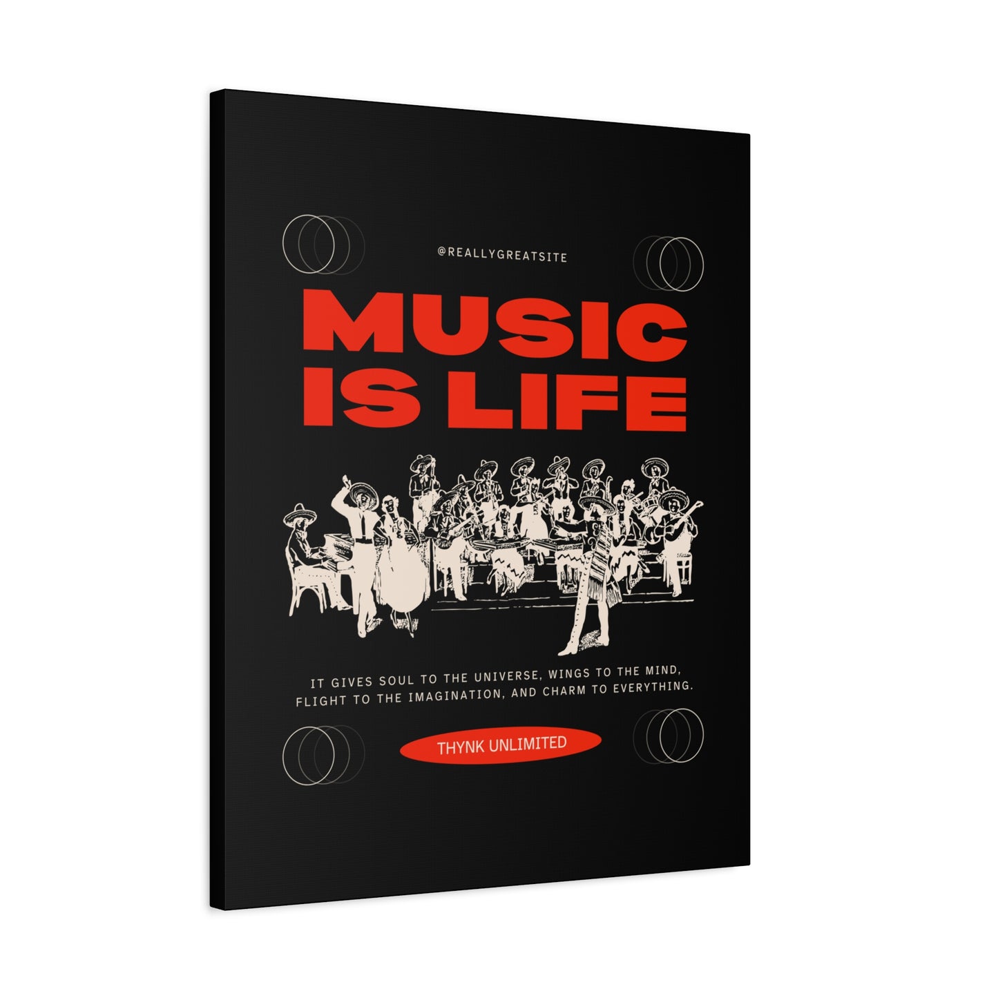 Canvas Wall Art, Music is Life Print, Inspiring Decor for Musicians