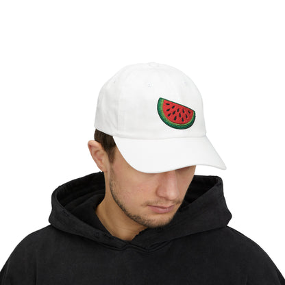 Watermelon Embroidered Dad Cap — Relaxed Cotton Sun Hat