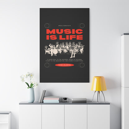 Canvas Wall Art, Music is Life Print, Inspiring Decor for Musicians