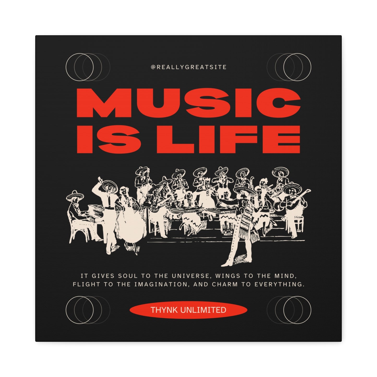 Canvas Wall Art, Music is Life Print, Inspiring Decor for Musicians
