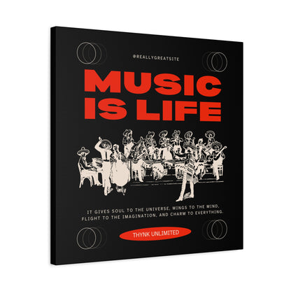 Canvas Wall Art, Music is Life Print, Inspiring Decor for Musicians