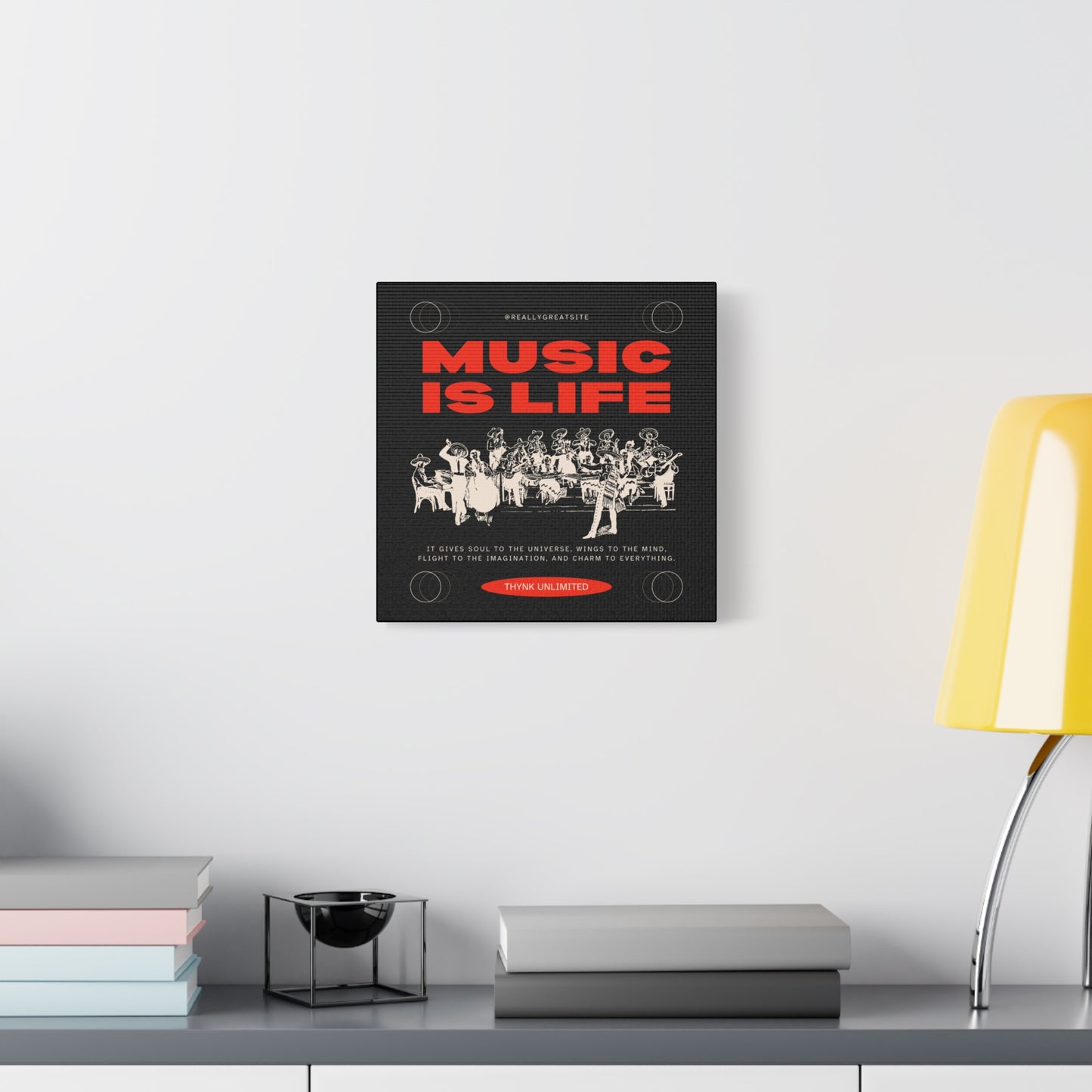 Canvas Wall Art, Music is Life Print, Inspiring Decor for Musicians