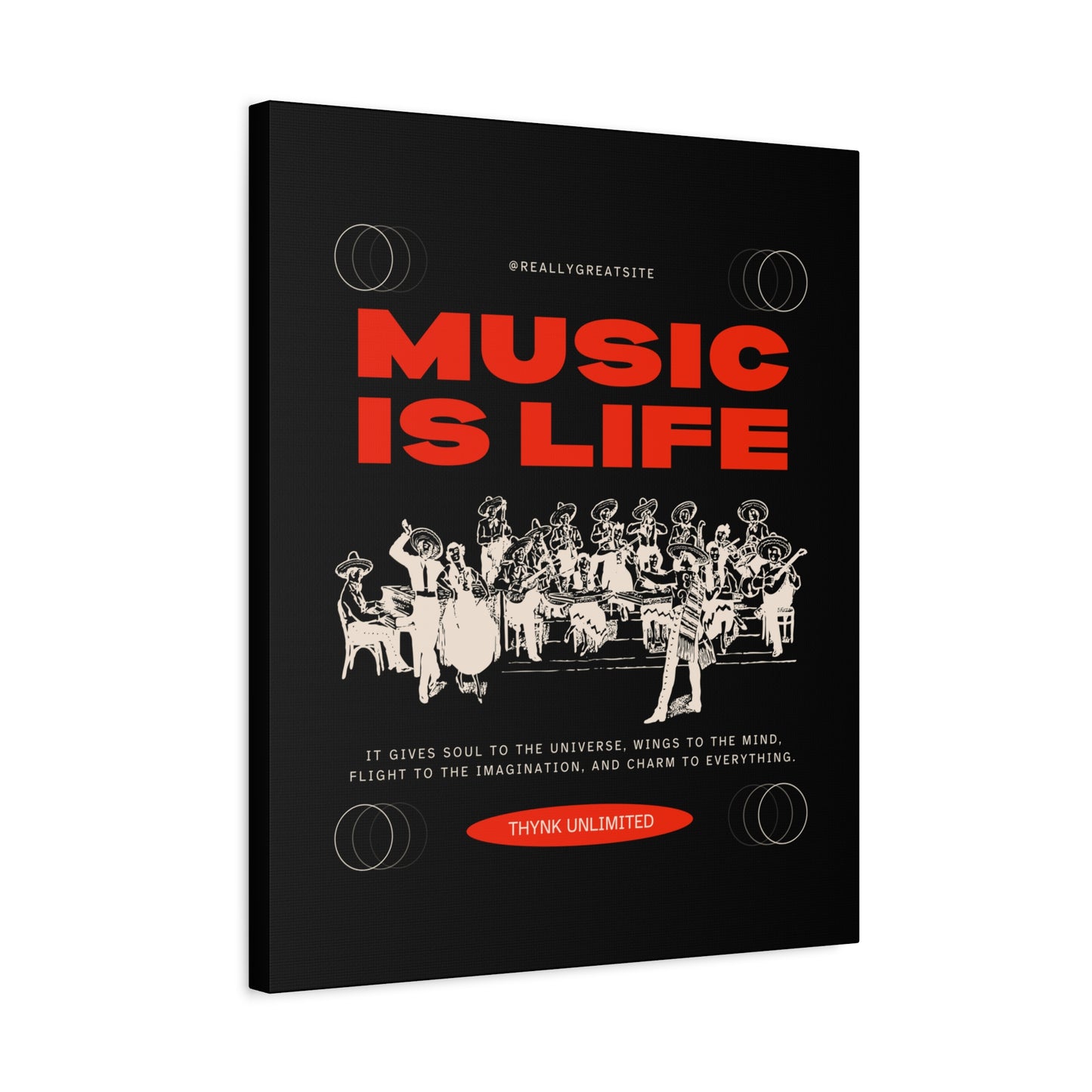 Canvas Wall Art, Music is Life Print, Inspiring Decor for Musicians