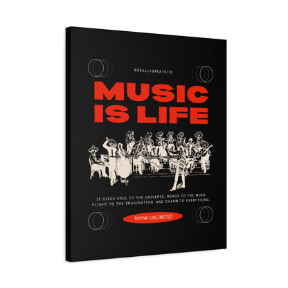 Canvas Wall Art, Music is Life Print, Inspiring Decor for Musicians