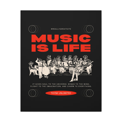 Canvas Wall Art, Music is Life Print, Inspiring Decor for Musicians