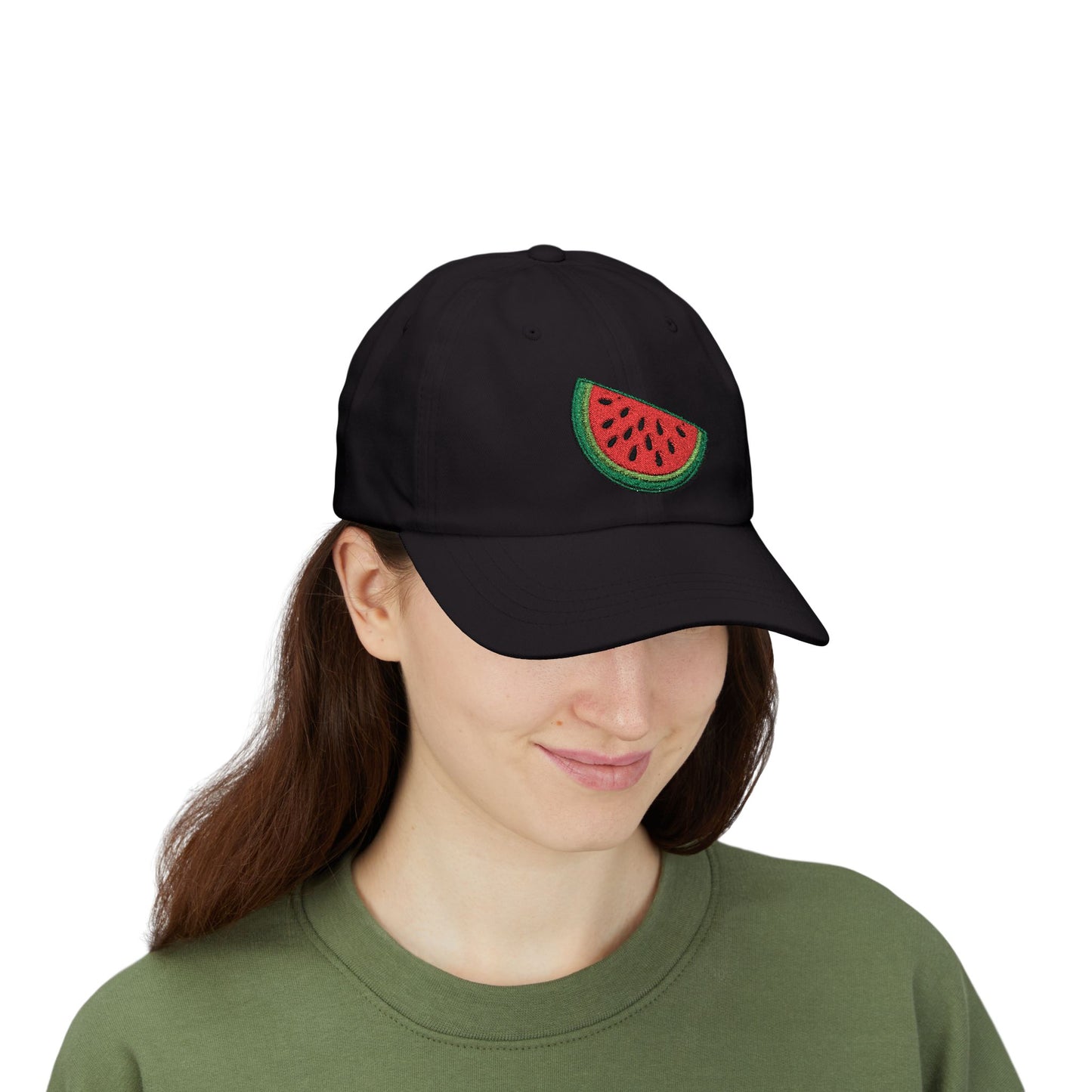 Watermelon Embroidered Dad Cap — Relaxed Cotton Sun Hat