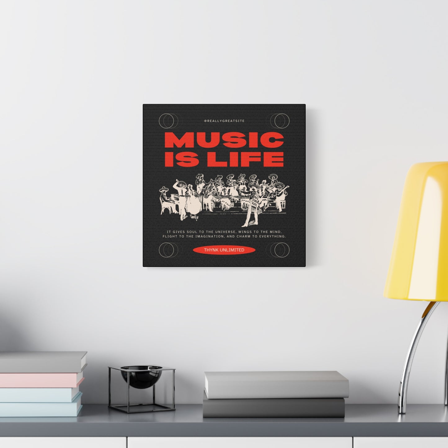 Canvas Wall Art, Music is Life Print, Inspiring Decor for Musicians