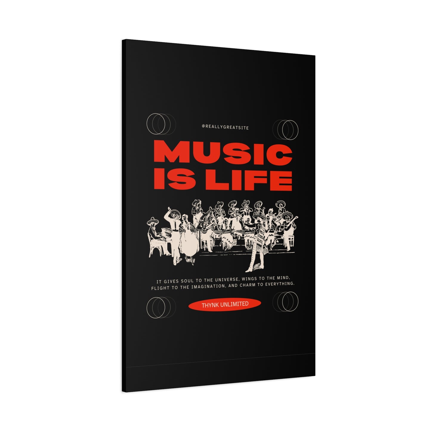 Canvas Wall Art, Music is Life Print, Inspiring Decor for Musicians