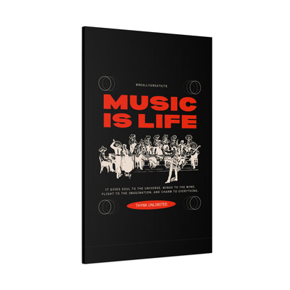 Canvas Wall Art, Music is Life Print, Inspiring Decor for Musicians