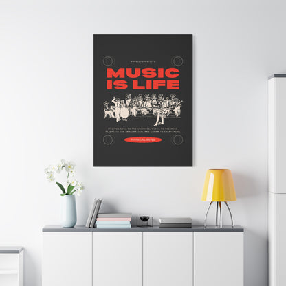 Canvas Wall Art, Music is Life Print, Inspiring Decor for Musicians