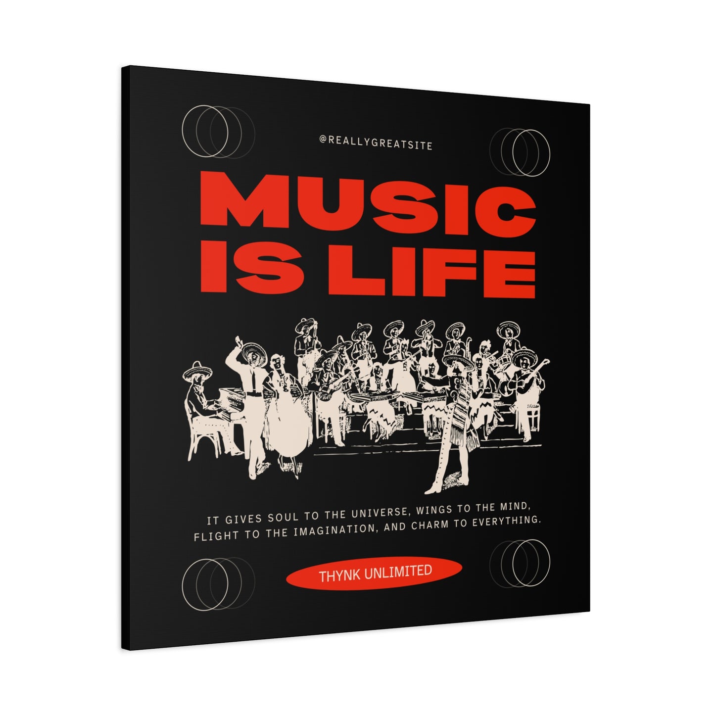 Canvas Wall Art, Music is Life Print, Inspiring Decor for Musicians