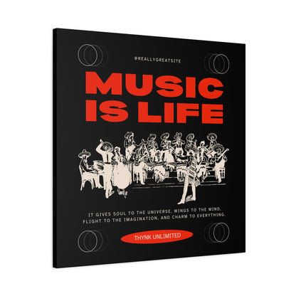 Canvas Wall Art, Music is Life Print, Inspiring Decor for Musicians