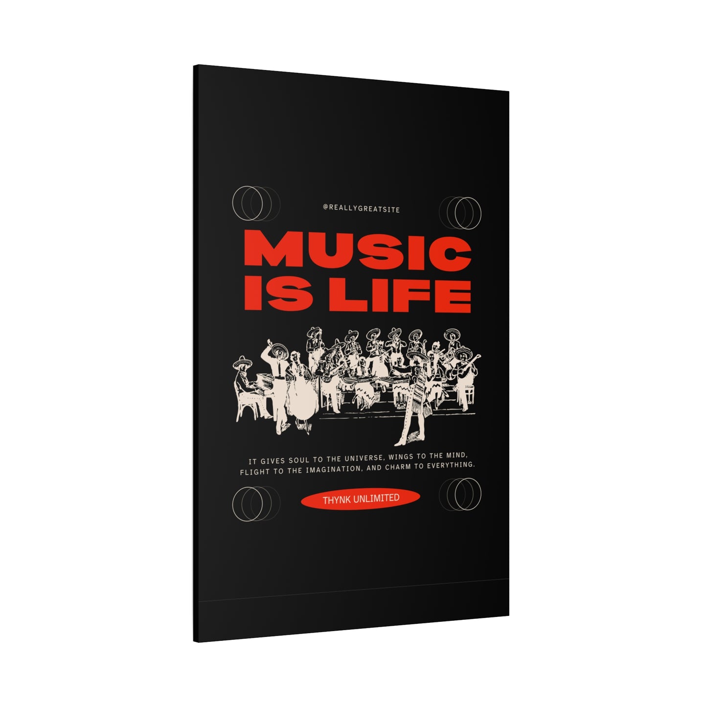 Canvas Wall Art, Music is Life Print, Inspiring Decor for Musicians