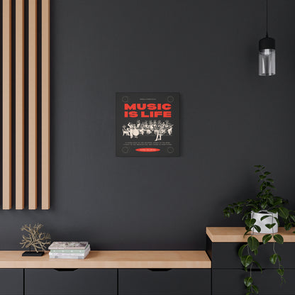 Canvas Wall Art, Music is Life Print, Inspiring Decor for Musicians