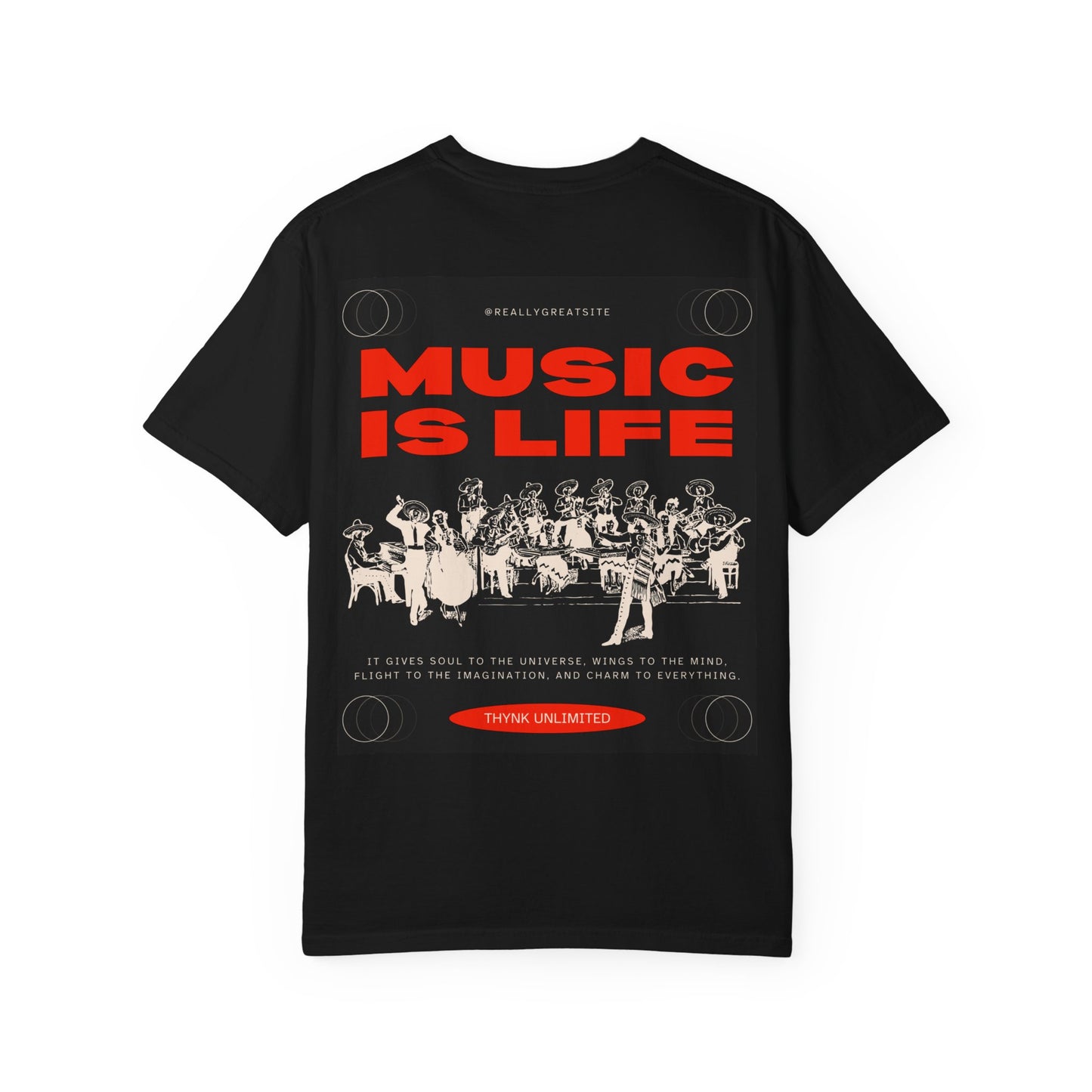 Vintage Band Tee — 'GLORY' Crowned Graphic with 'MUSIC IS LIFE' Back