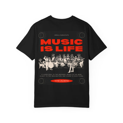 Vintage Band Tee — 'GLORY' Crowned Graphic with 'MUSIC IS LIFE' Back