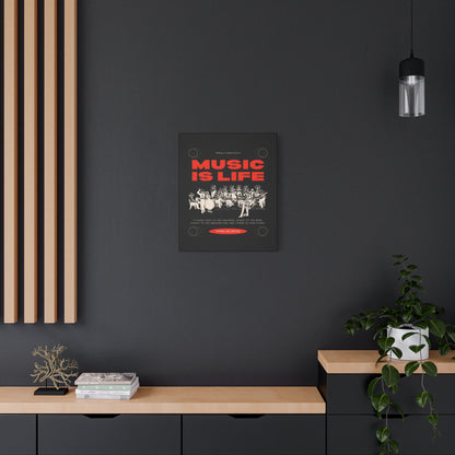 Canvas Wall Art, Music is Life Print, Inspiring Decor for Musicians